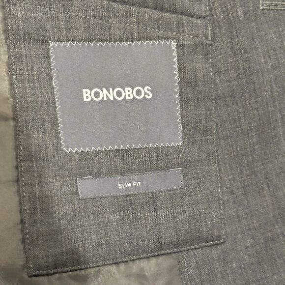 Bonobos Blazer Mens 38R Gray Wool Slim Fit Sport Coat Suit Jacket - Picture 5 of 10